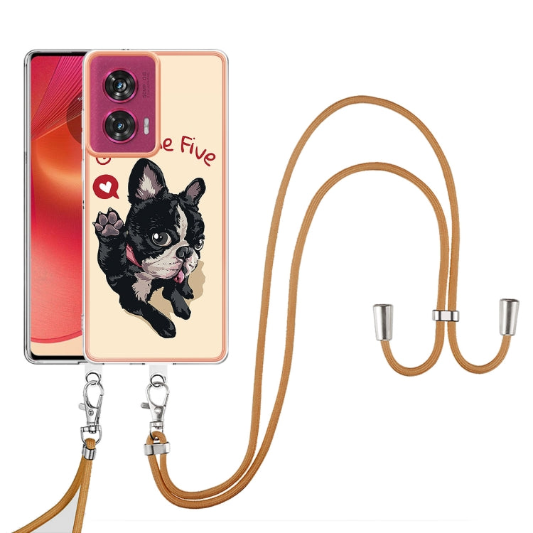 For Motorola Edge 50 Fusion Electroplating Dual-side IMD Phone Case with Lanyard