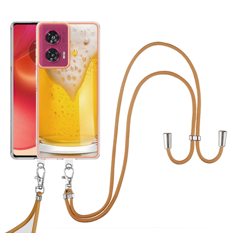 For Motorola Edge 50 Fusion Electroplating Dual-side IMD Phone Case with Lanyard