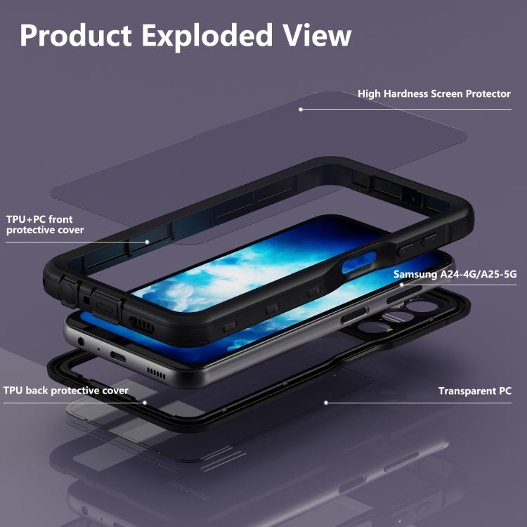 For Samsung Galaxy A24 4G / A25 5G RedPepper IP68 Life Waterproof Phone Case(Black)