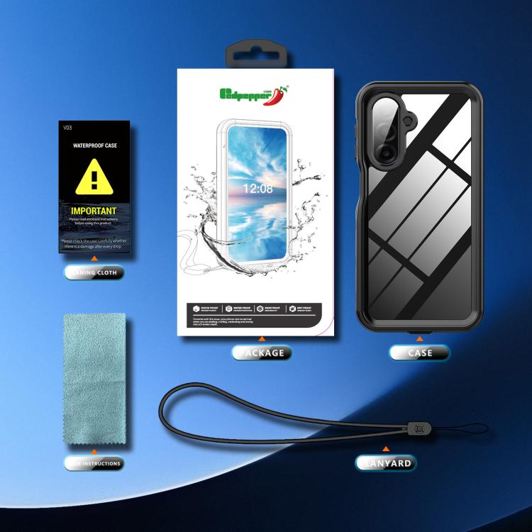 For Samsung Galaxy A17 5G RedPepper IP68 Life Waterproof Phone Case - Black
