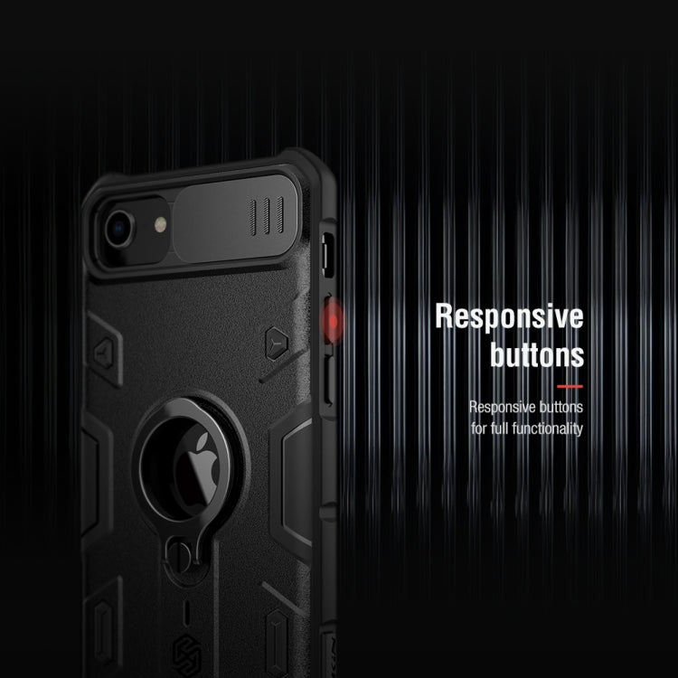 For iPhone SE 2022 / SE 2020 / 8 / 7 NILLKIN Shockproof CamShield Armor Protective Case with Invisible Ring Holder