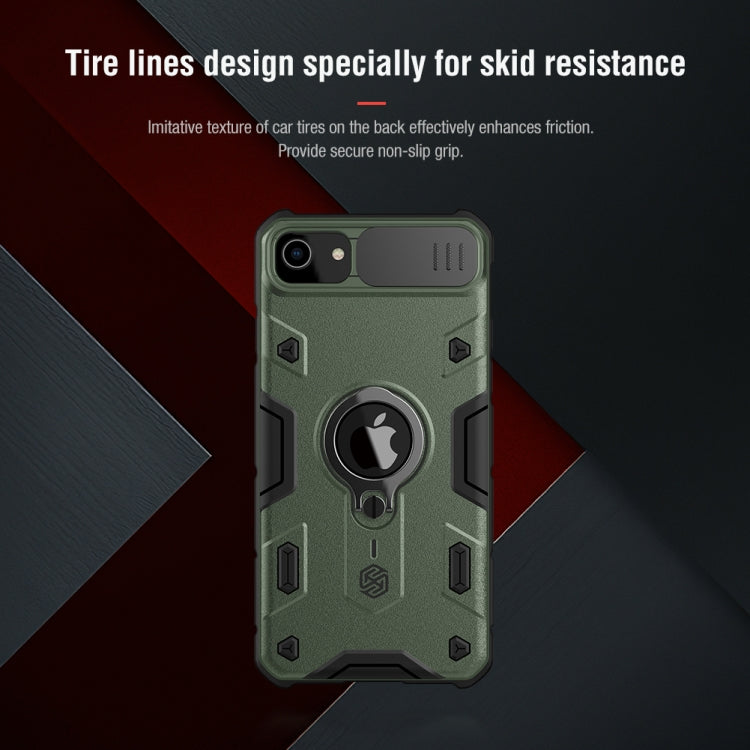 For iPhone SE 2022 / SE 2020 / 8 / 7 NILLKIN Shockproof CamShield Armor Protective Case with Invisible Ring Holder