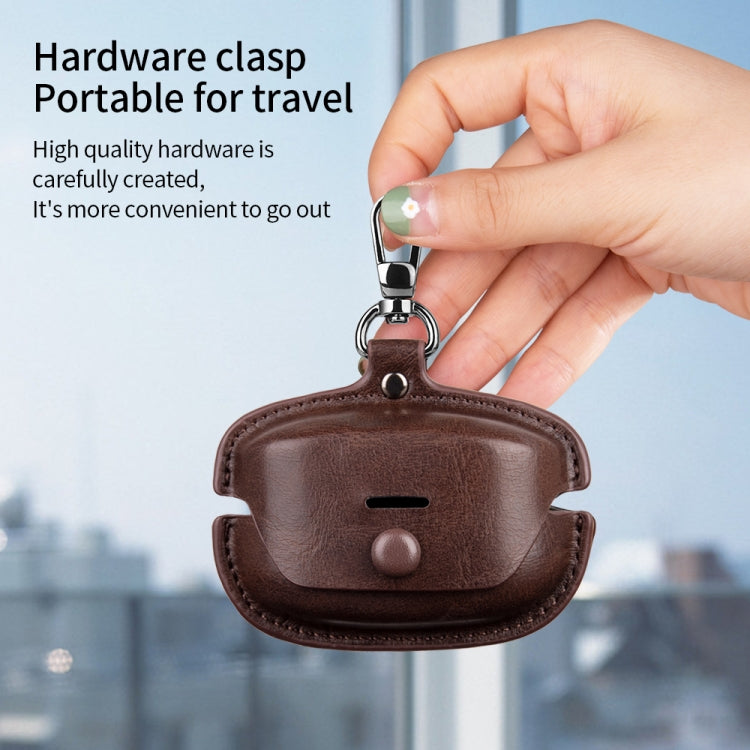 For Sony WF-1000XM4 Leather TWS Earphone Protective Case with Hook