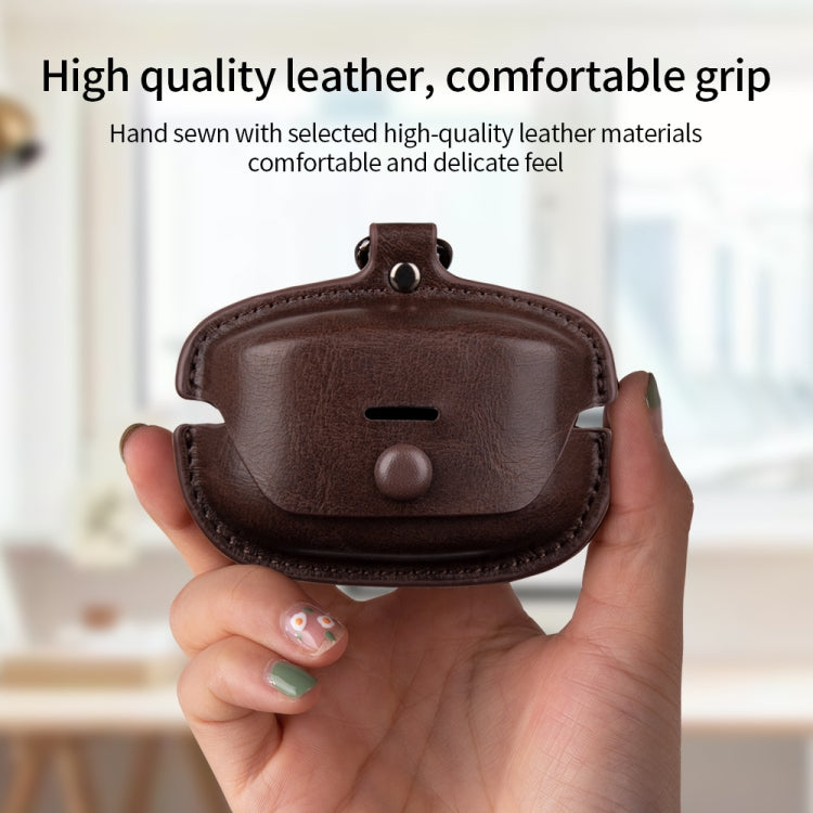 For Sony WF-1000XM4 Leather TWS Earphone Protective Case with Hook