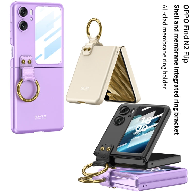 For OPPO Find N2 Flip GKK Integrated Ultra-thin Full Coverage Phone Case with Ring Holder