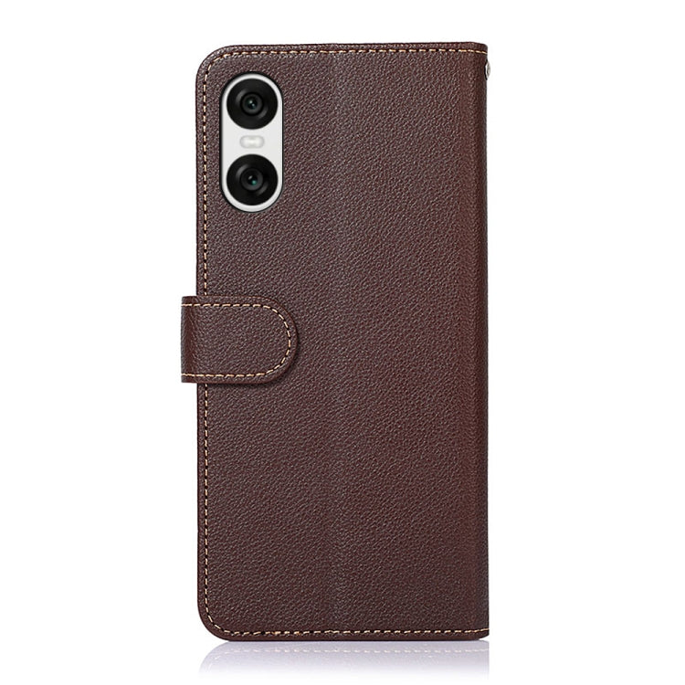 For Sony Xperia 10 VI KHAZNEH Litchi Texture Leather RFID Phone Case
