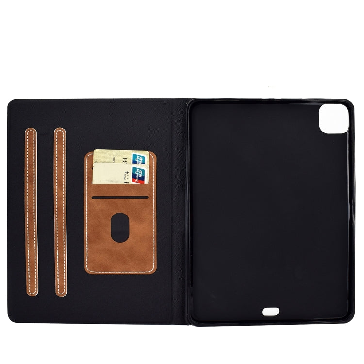 For iPad Air 2022 10.9 Cowhide Texture Leather Smart Tablet Case