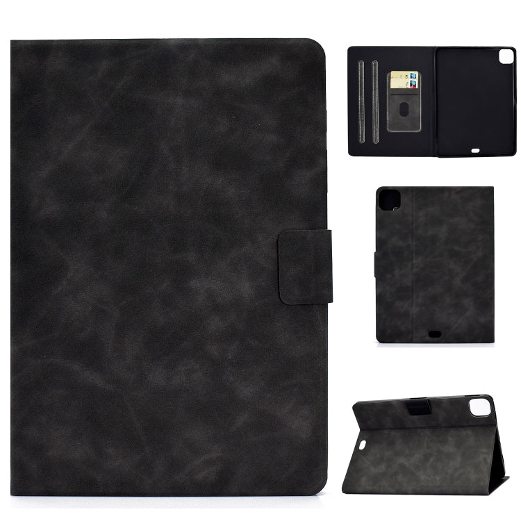 For iPad Air 2022 10.9 Cowhide Texture Leather Smart Tablet Case