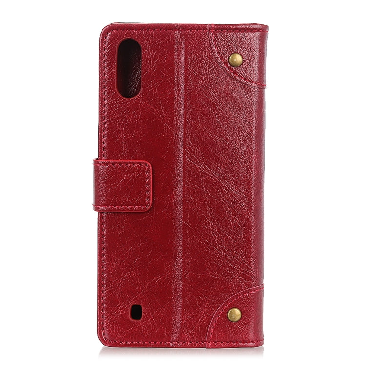 For Samsung Galaxy M01 Copper Buckle Nappa Texture Horizontal Flip Leather Case with Holder & Card Slots & Wallet