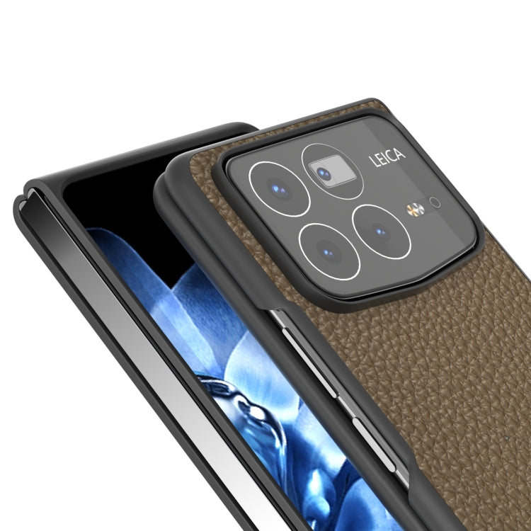 For Xiaomi Mix Fold 4 ABEEL Genuine Leather Litchi Texture Phone Case