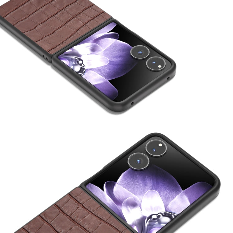 For Xiaomi Mix Flip ABEEL Crocodile Texture Genuine Leather Phone Case