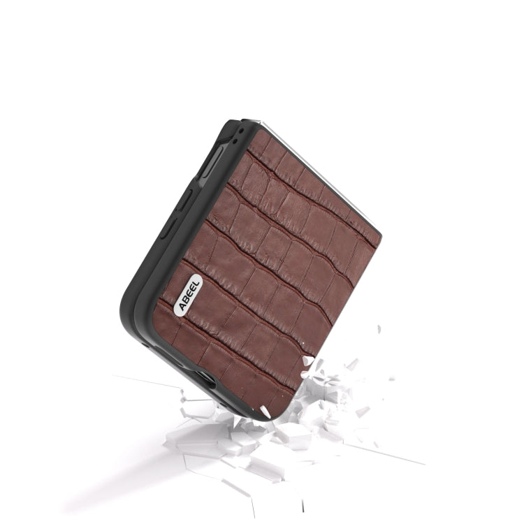 For Xiaomi Mix Flip ABEEL Crocodile Texture Genuine Leather Phone Case