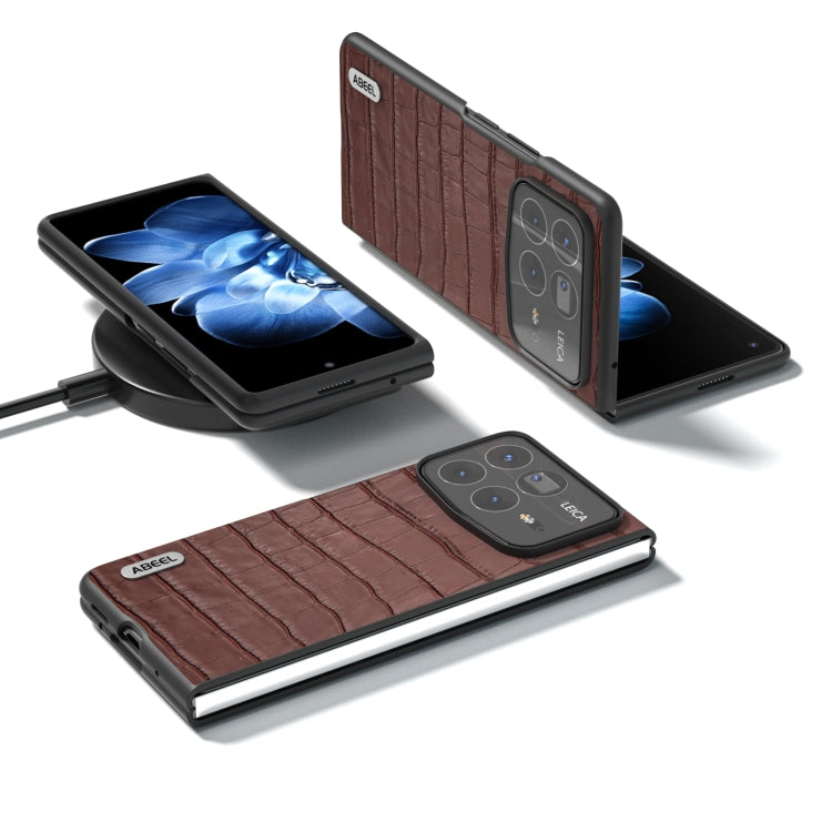 For Xiaomi Mix Fold 4 ABEEL Crocodile Texture Genuine Leather Phone Case