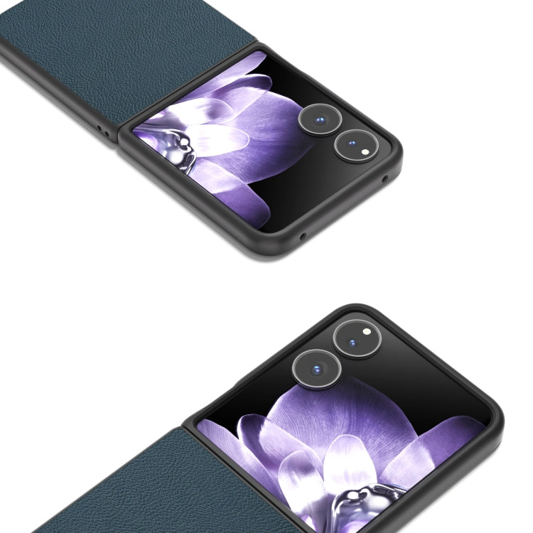 For Xiaomi Mix Flip ABEEL Genuine Leather + PC Litchi Texture Phone Case