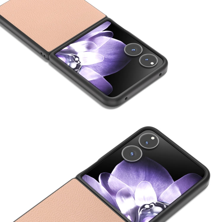 For Xiaomi Mix Flip ABEEL Genuine Leather + PC Litchi Texture Phone Case