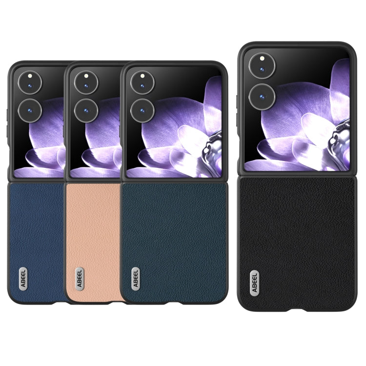For Xiaomi Mix Flip ABEEL Genuine Leather + PC Litchi Texture Phone Case