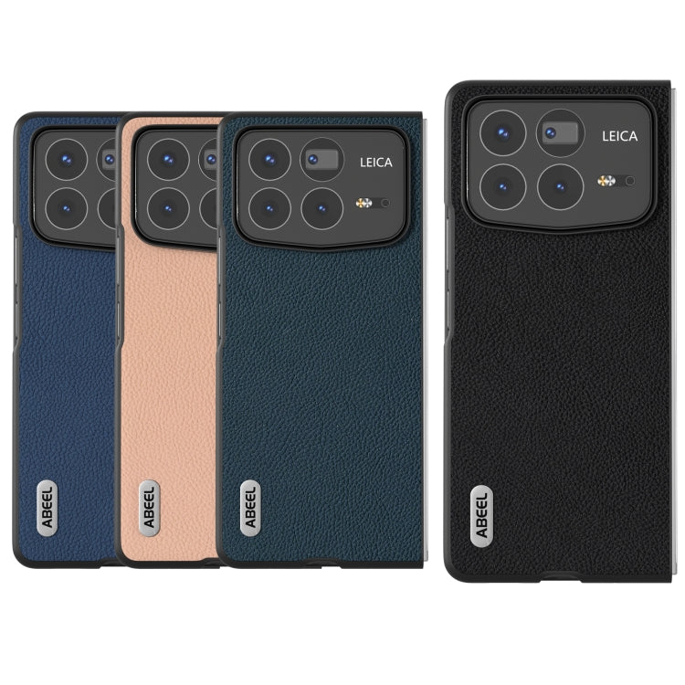 For Xiaomi Mix Fold 4 ABEEL Genuine Leather + PC Litchi Texture Phone Case