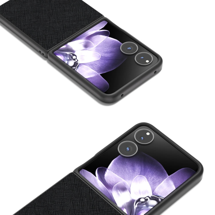 For Xiaomi Mix Flip ABEEL Cross Texture Genuine Leather Phone Case