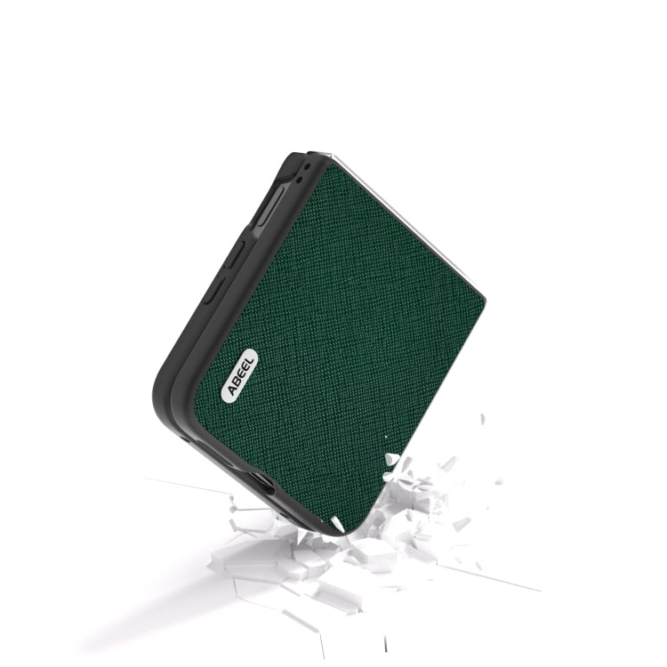 For Xiaomi Mix Flip ABEEL Cross Texture Genuine Leather Phone Case