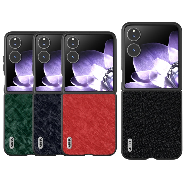 For Xiaomi Mix Flip ABEEL Cross Texture Genuine Leather Phone Case