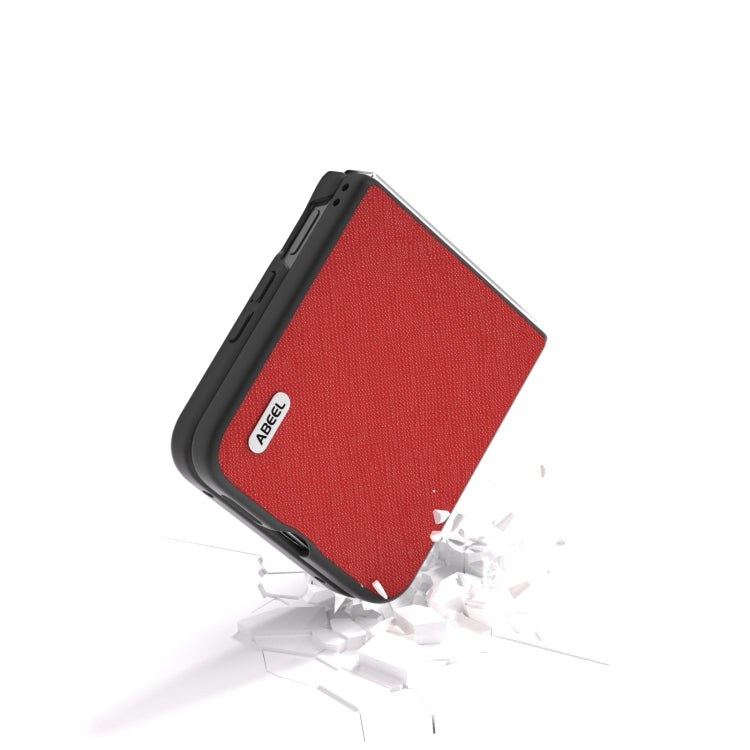 For Xiaomi Mix Flip ABEEL Cross Texture Genuine Leather Phone Case