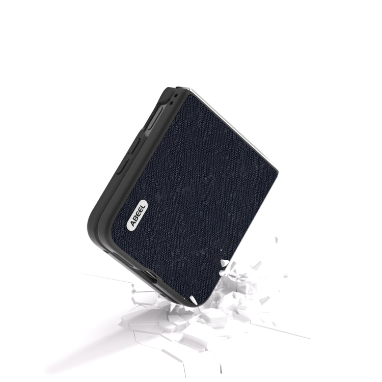 For Xiaomi Mix Flip ABEEL Cross Texture Genuine Leather Phone Case