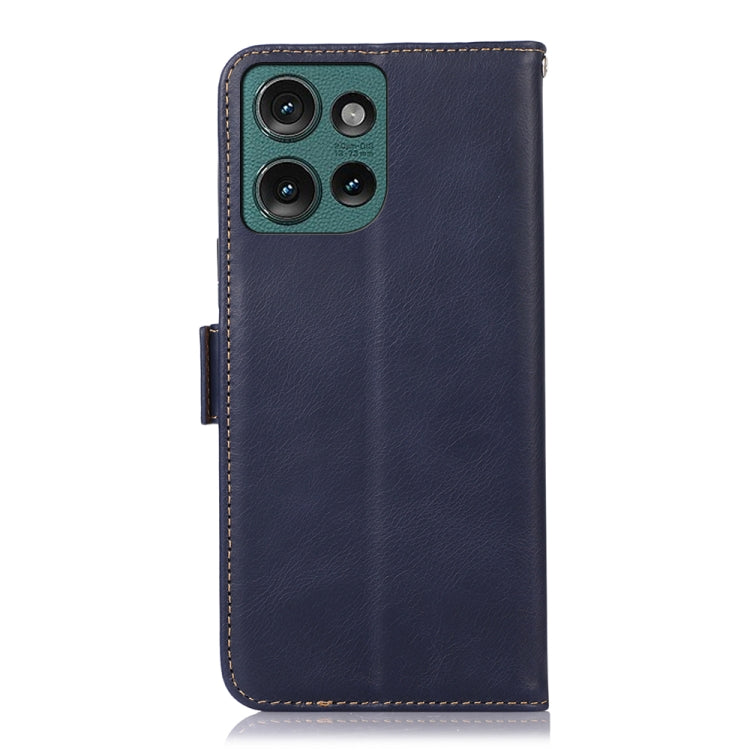 For Motorola Edge 50 Global Magnetic Crazy Horse Texture Genuine Leather RFID Phone Case
