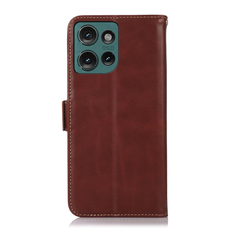 For Motorola Edge 50 Neo Magnetic Crazy Horse Texture Genuine Leather RFID Phone Case