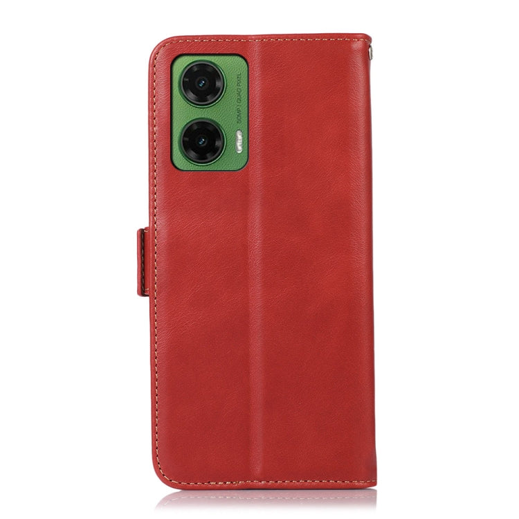For Motorola Moto G35 Magnetic Crazy Horse Texture Genuine Leather RFID Phone Case