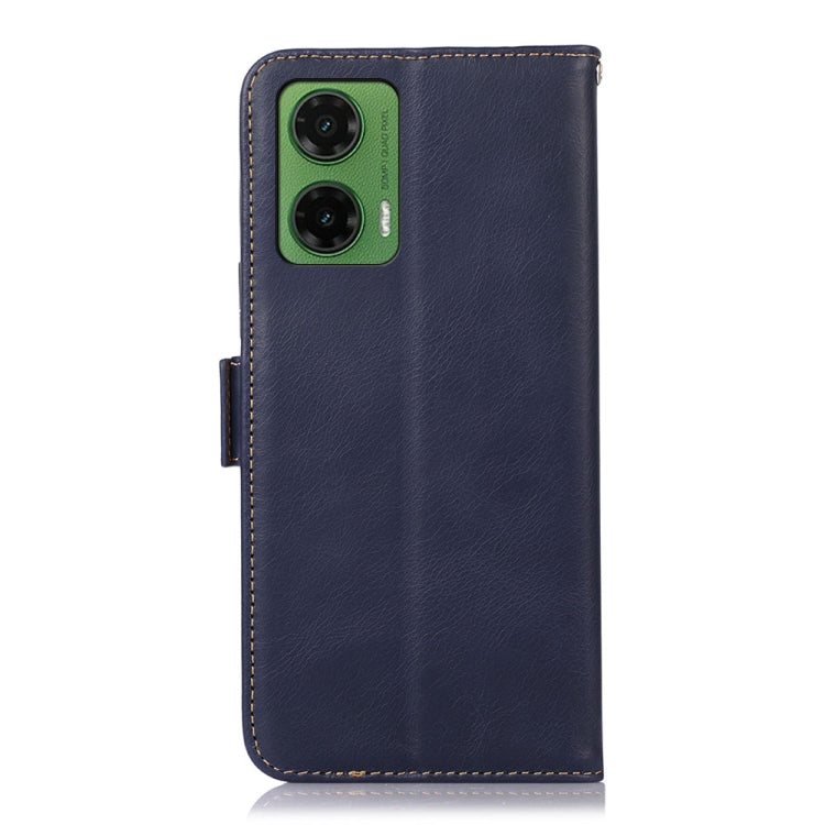 For Motorola Moto G35 Magnetic Crazy Horse Texture Genuine Leather RFID Phone Case