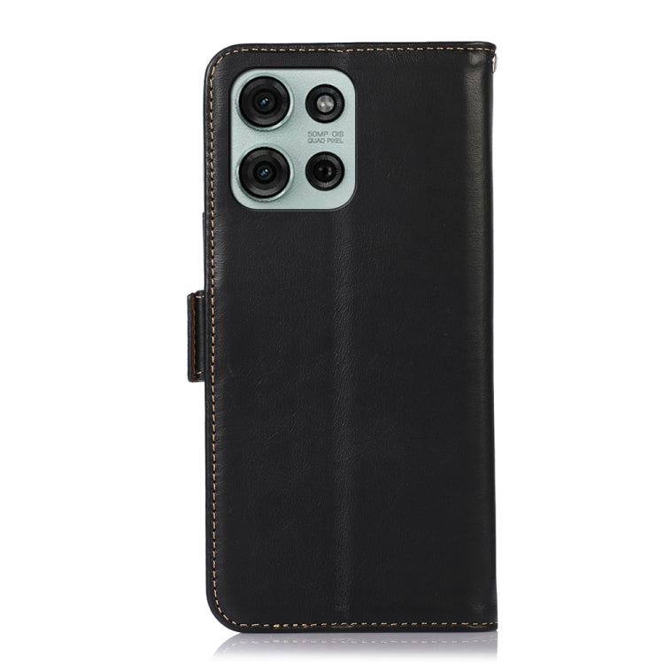 For Motorola Moto G75 5G Magnetic Crazy Horse Texture Genuine Leather RFID Phone Case