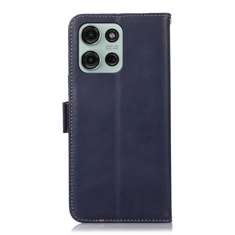 For Motorola Moto G75 5G Magnetic Crazy Horse Texture Genuine Leather RFID Phone Case