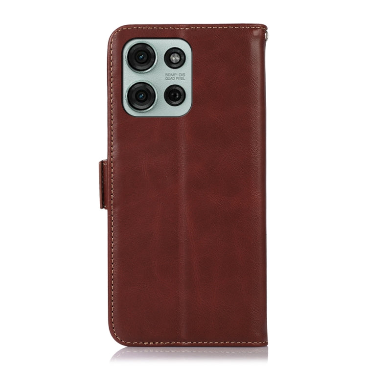 For Motorola Moto G75 5G Magnetic Crazy Horse Texture Genuine Leather RFID Phone Case