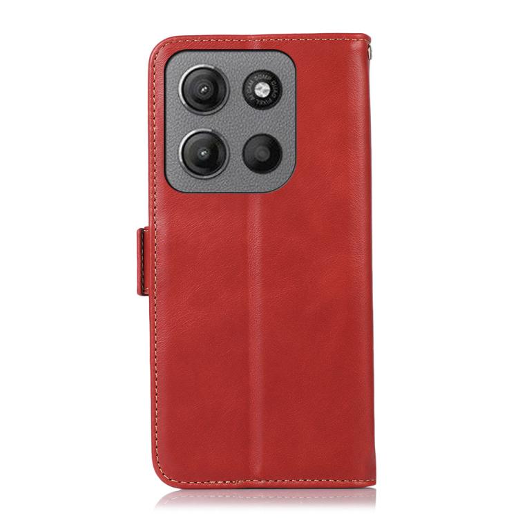 For Motorola Moto G15 4G Magnetic Crazy Horse Texture Genuine Leather RFID Phone Case