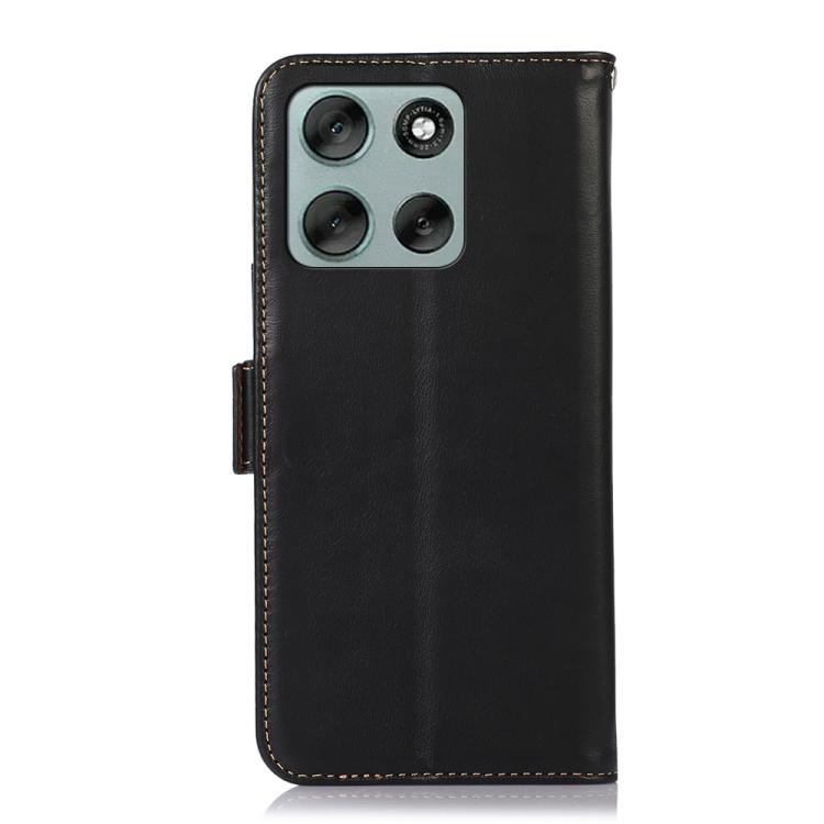 For Motorola Moto G56 5G Magnetic Crazy Horse Texture Genuine Leather RFID Phone Case