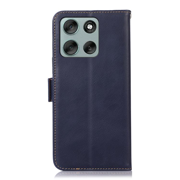 For Motorola Moto G56 5G Magnetic Crazy Horse Texture Genuine Leather RFID Phone Case