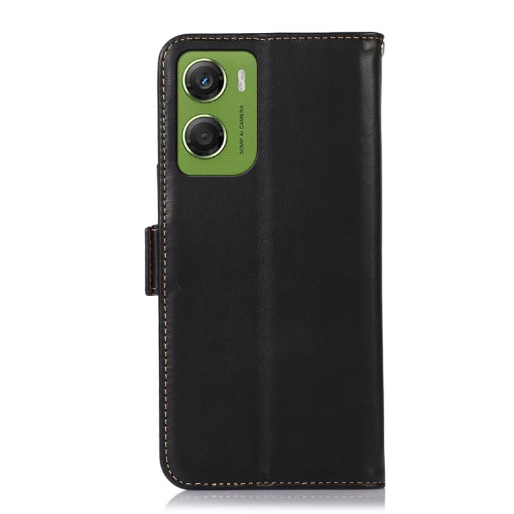 For Motorola Moto G06 4G Magnetic Crazy Horse Texture Genuine Leather RFID Phone Case