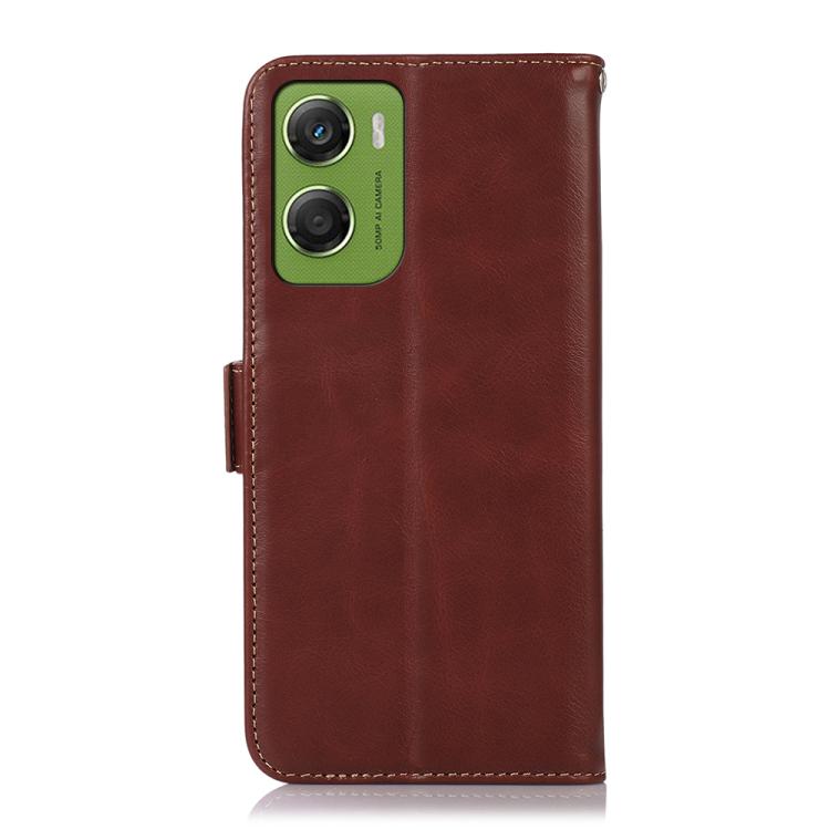 For Motorola Moto G06 4G Magnetic Crazy Horse Texture Genuine Leather RFID Phone Case
