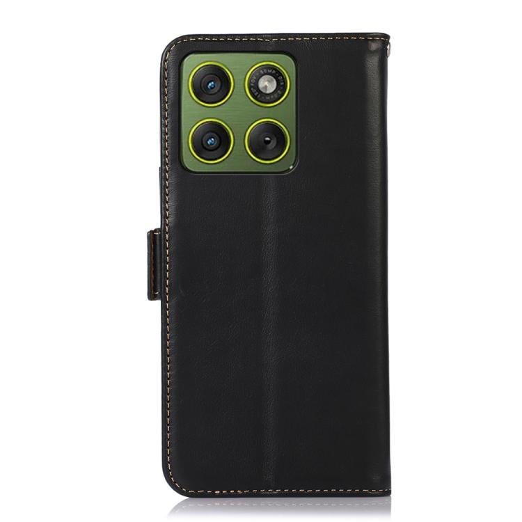 For Motorola Edge 70 5G Magnetic Crazy Horse Texture Genuine Leather RFID Phone Case