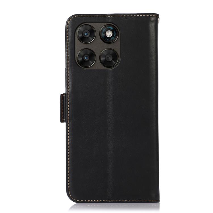 For Motorola Moto G77 5G / G67 5G Magnetic Crazy Horse Texture Genuine Leather RFID Phone Case