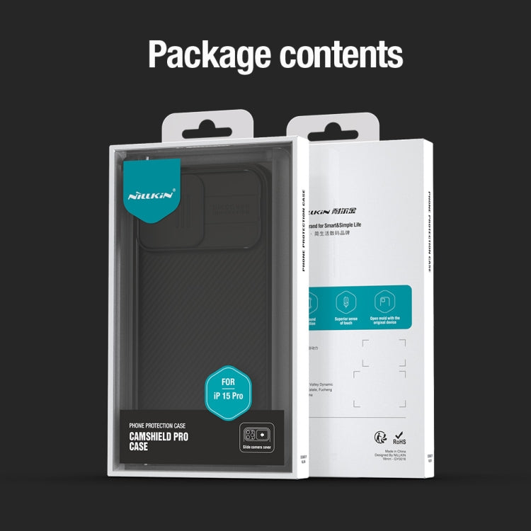 For iPhone 15 Pro NILLKIN CamShield Pro PC Phone Case