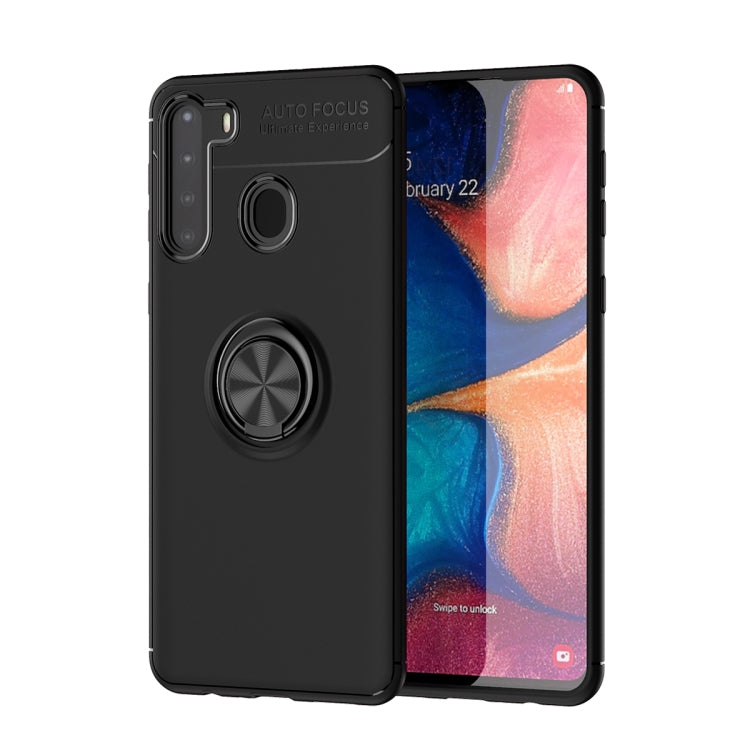 For Samsung Galaxy A21 Lenuo Shockproof TPU Protective Case with Invisible Holder
