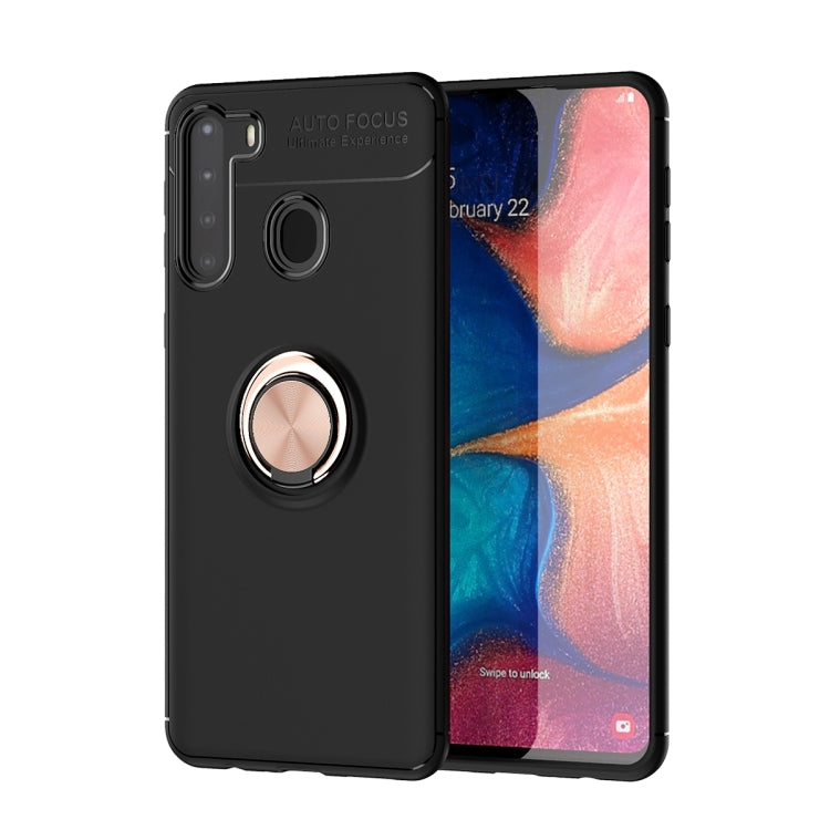 For Samsung Galaxy A21 Lenuo Shockproof TPU Protective Case with Invisible Holder