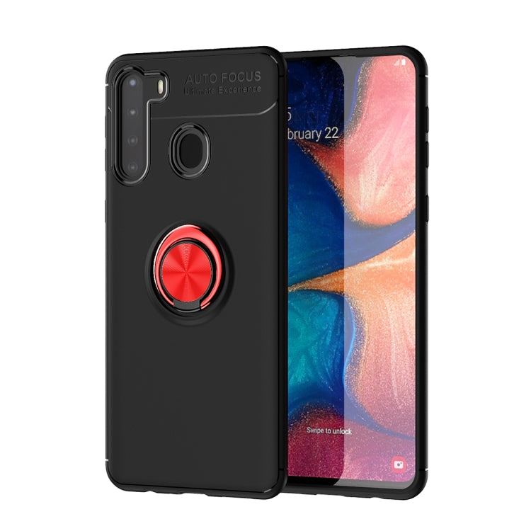 For Samsung Galaxy A21 Lenuo Shockproof TPU Protective Case with Invisible Holder