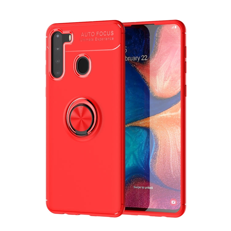 For Samsung Galaxy A21 Lenuo Shockproof TPU Protective Case with Invisible Holder