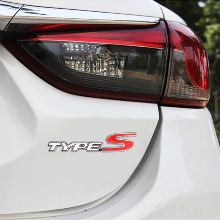 Car TYPE-S Personalized Aluminum Alloy Decorative Stickers, Size:15x3x0.4cm