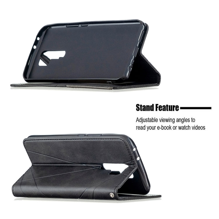 For Xiaomi Redmi 9 Rhombus Texture Horizontal Flip Magnetic Leather Case with Holder & Card Slots & Wallet
