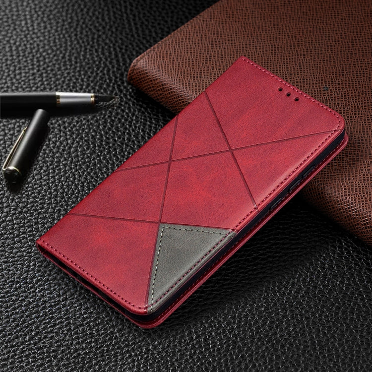 For Huawei Honor 9X Lite Rhombus Texture Horizontal Flip Magnetic Leather Case with Holder & Card Slots & Wallet
