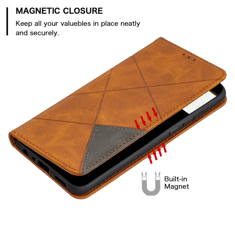 For Huawei Honor 9X Lite Rhombus Texture Horizontal Flip Magnetic Leather Case with Holder & Card Slots & Wallet