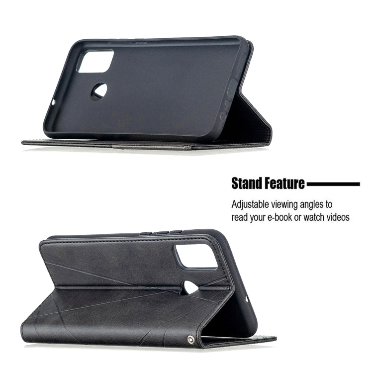 For Huawei Honor 9X Lite Rhombus Texture Horizontal Flip Magnetic Leather Case with Holder & Card Slots & Wallet